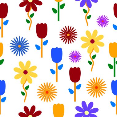 renkli çiçekler arka plan deseni.