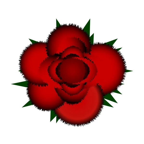 Symbol für rote Rose. — Stockvektor