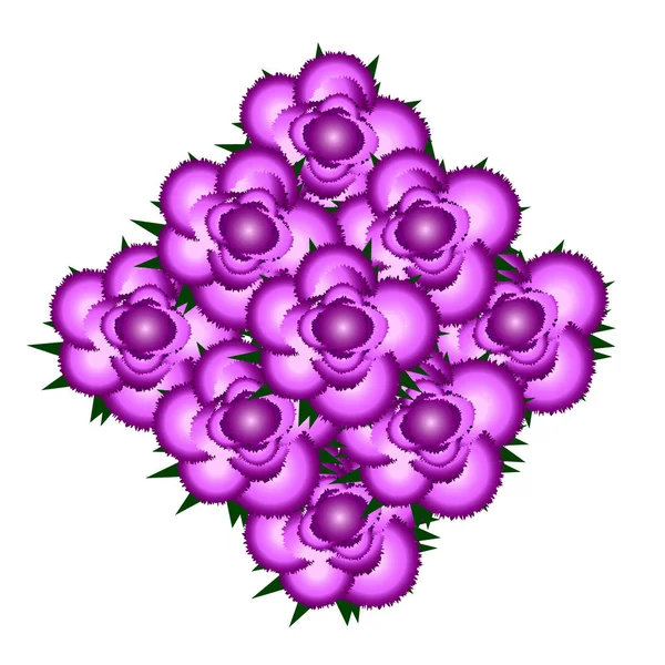 Strauß von rosa Rosen Symbol. — Stockvektor