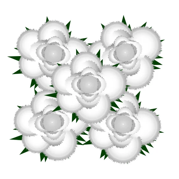 흰색 장미 아이콘의 꽃다발. — 스톡 벡터