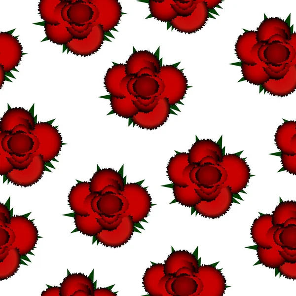 Red roses seamless pattern background. — Stock Vector