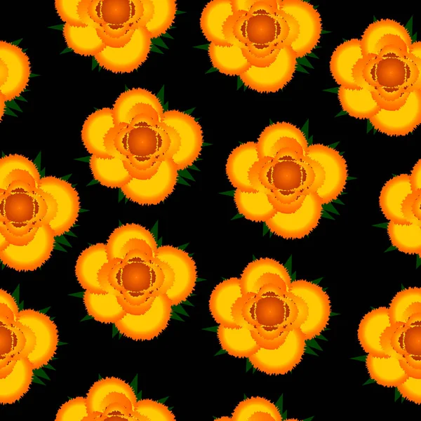 Желтые розы бесшовный рисунок фона. — стоковый вектор