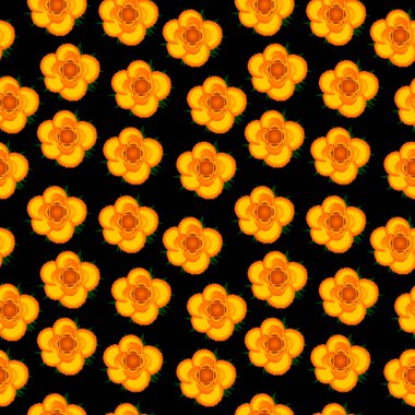 Sarı Güller Kusursuz Desenli Arkaplan.