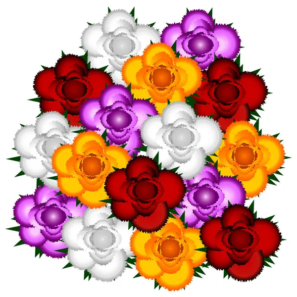 Bouquet of colorful roses icon. — Stock Vector