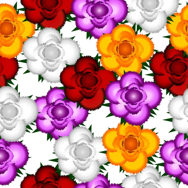 Kleurrijke rozen naadloze patroon achtergrond. — Stockvector