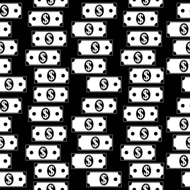 Doları simgeler Dikişsiz desen beyaz.