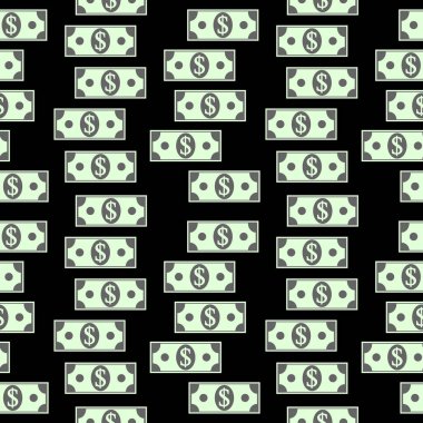 Doları simgeler Dikişsiz desen beyaz.