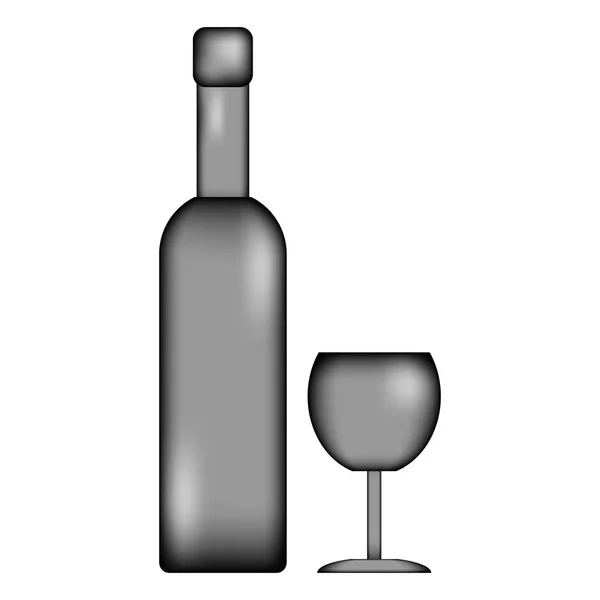 Sinal de ícone de garrafa e glasse . — Vetor de Stock