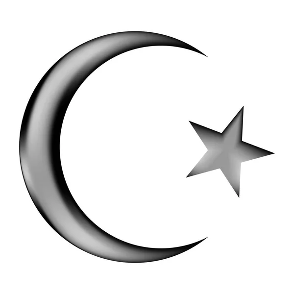 Signo de icono de estrella y media luna . — Archivo Imágenes Vectoriales