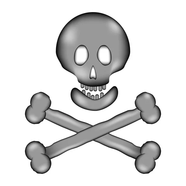 Skull and bones danger sign sign icon. — Stock Vector