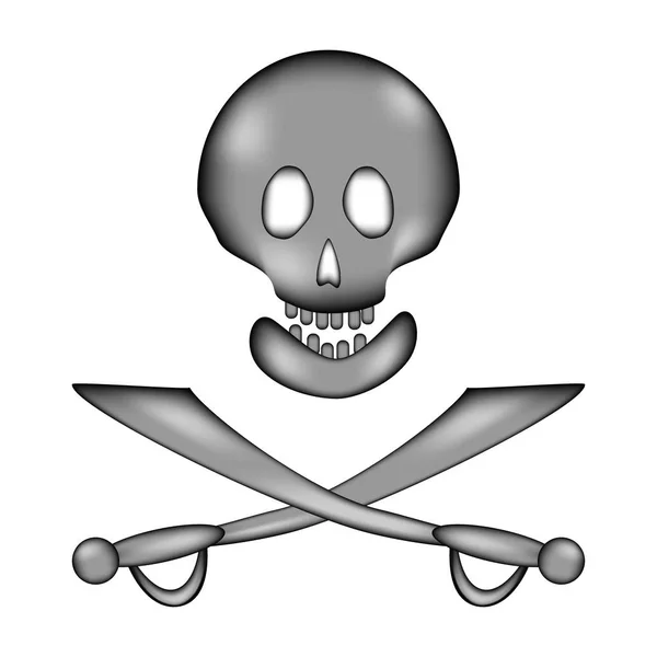 Skull and bones danger sign sign icon. — Stock Vector