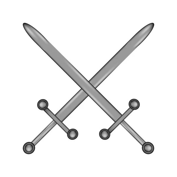 Espadas cruzadas signo icono . — Vector de stock