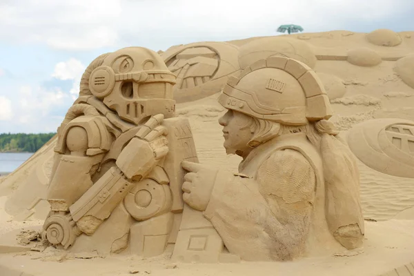 Sand sculpture festival in Lappeenranta. — Stock Photo, Image