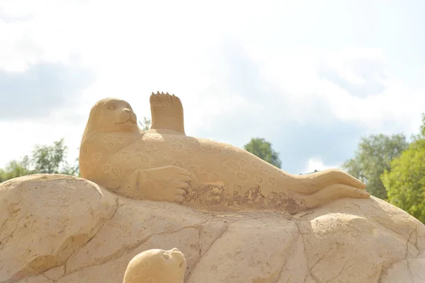 Sand sculpture festival in Lappeenranta. — Stock Photo, Image