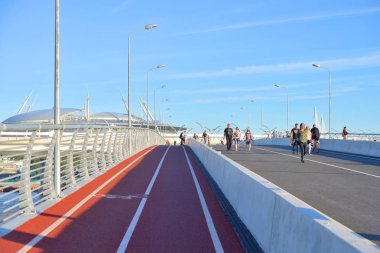 Bisiklet yolu yaz güneşli gün.