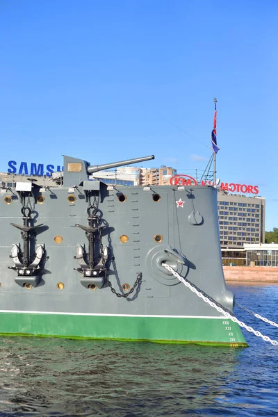 Krążownik Aurora na Newie. — Zdjęcie stockowe