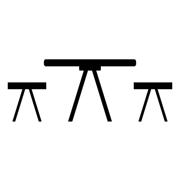 Icona tavolo e sedie . — Vettoriale Stock