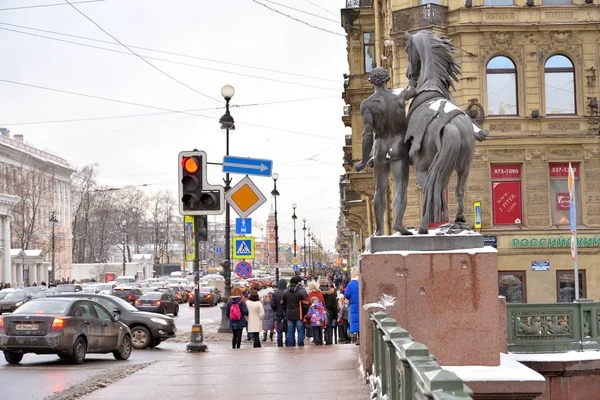 Θέα στη λεωφόρο Nevsky Prospekt. — Φωτογραφία Αρχείου