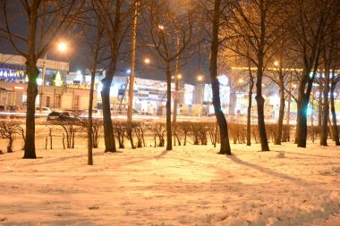 Kış geceleri Şehir Parkı.