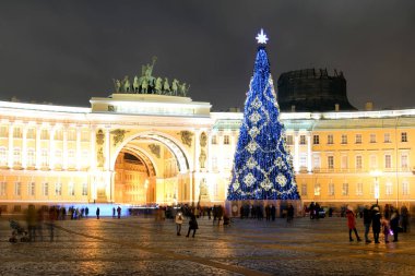 Palace Meydanı ' St.Petersburg Noel ağacı.