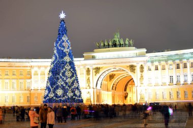 Palace Meydanı ' St.Petersburg Noel ağacı.