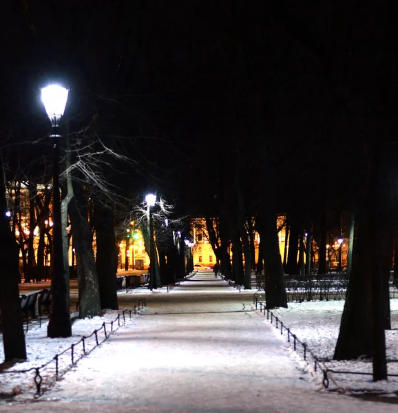 Callejón en Alexander Garden por la noche . — Foto de Stock