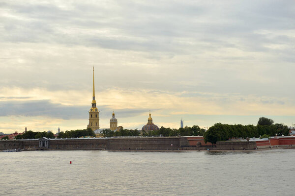 River Neva and Peter and Paul Fortress in St.Petersburg, Russia.