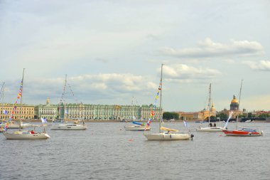 Neva Nehri Merkezi St Petersburg yatlar.