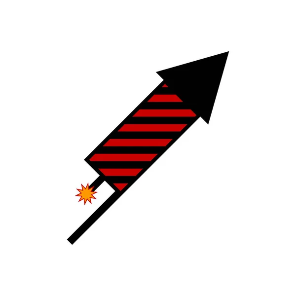 Cohetes de fuegos artificiales icono . — Vector de stock