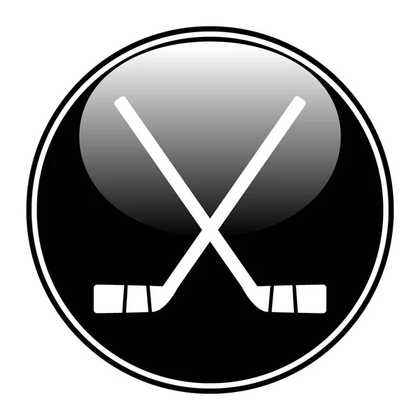 Dos palos de hockey cruzados icono . — Vector de stock