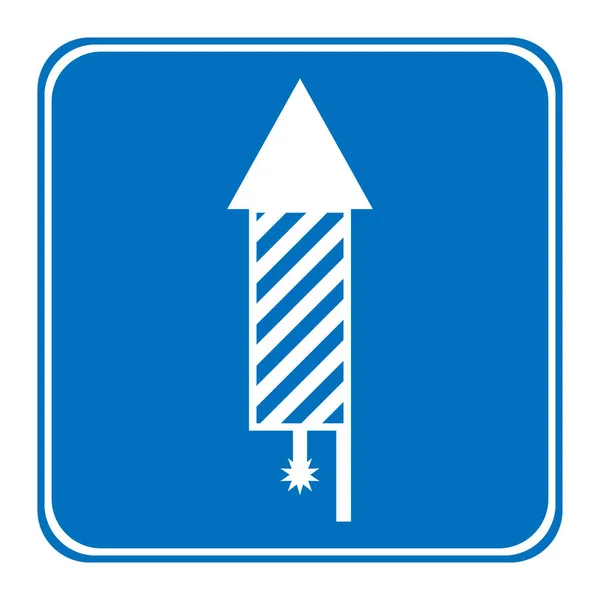 Przycisk z ikoną rakiety fajerwerków. — Wektor stockowy
