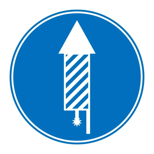 Botão com fogos de artifício ícone de foguete . — Vetor de Stock