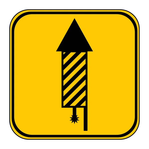 Botón con icono de cohete de fuegos artificiales . — Archivo Imágenes Vectoriales
