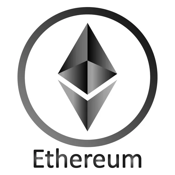 Ethereum teken op wit. — Stockvector
