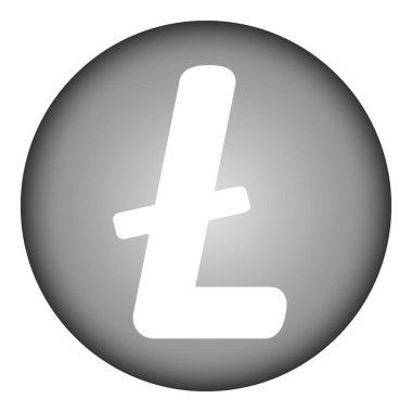 Litecoin kutsal kişilerin resmi üstünde beyaz.