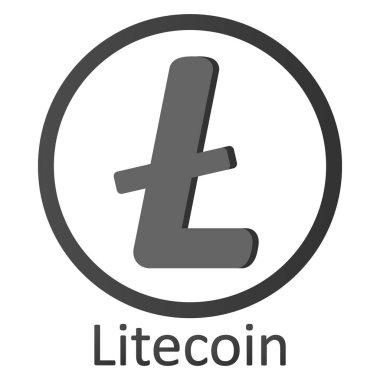 Litecoin tabelada beyaz.