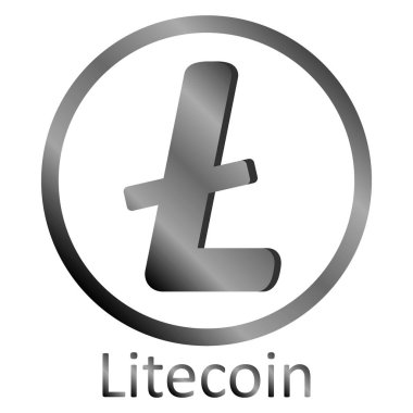 Litecoin tabelada beyaz.