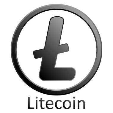 Litecoin tabelada beyaz.