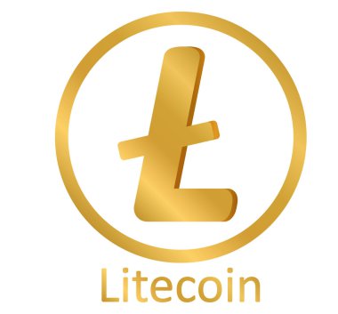 Litecoin tabelada beyaz.