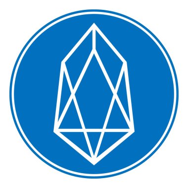 Kripto sikke Eos simgesi Beyaz.