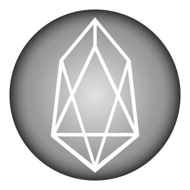 Kripto sikke Eos simgesi Beyaz.