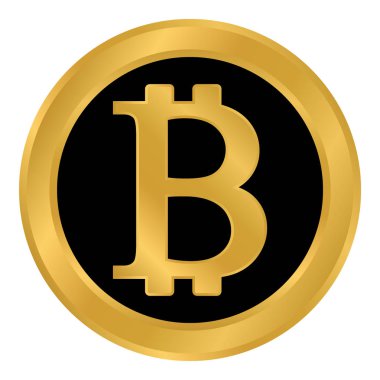 Kripto sikke bitcoin simgesi Beyaz.