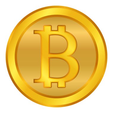 Kripto sikke bitcoin simgesi Beyaz.