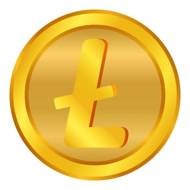 Kripto sikke litecoin simgesi Beyaz.