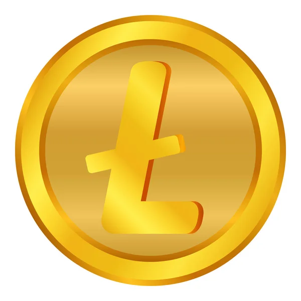 Crypto munt litecoin pictogram op wit. — Stockfoto