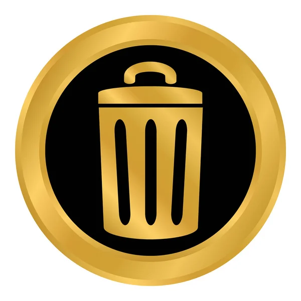Garbage button on white. — Stock Vector