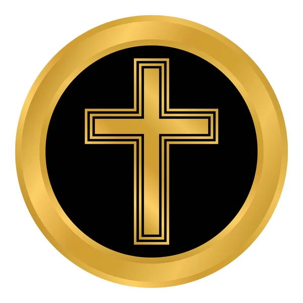 Religieuze cross knop. — Stockvector