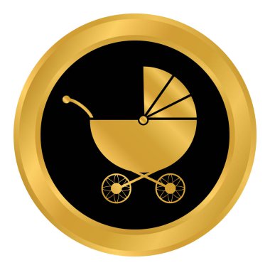 Beyaz çocuk arabası düğmesini.