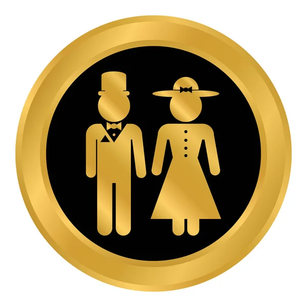Кнопка с изображением мужского и женского туалета . — стоковый вектор