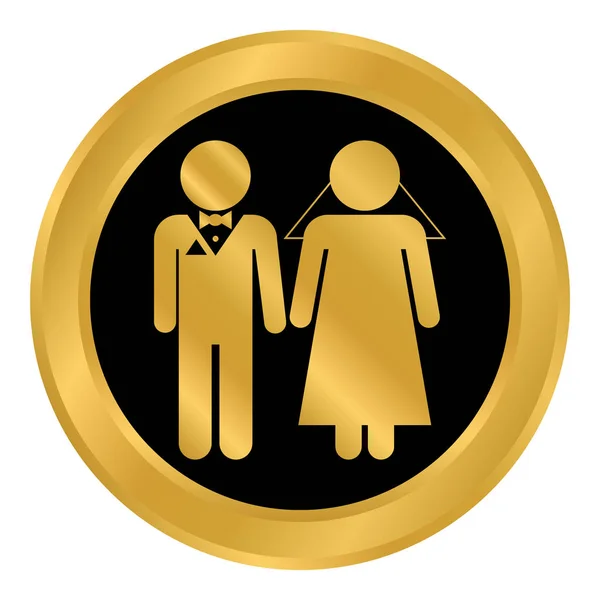 結婚式のカップルのボタン. — ストックベクタ